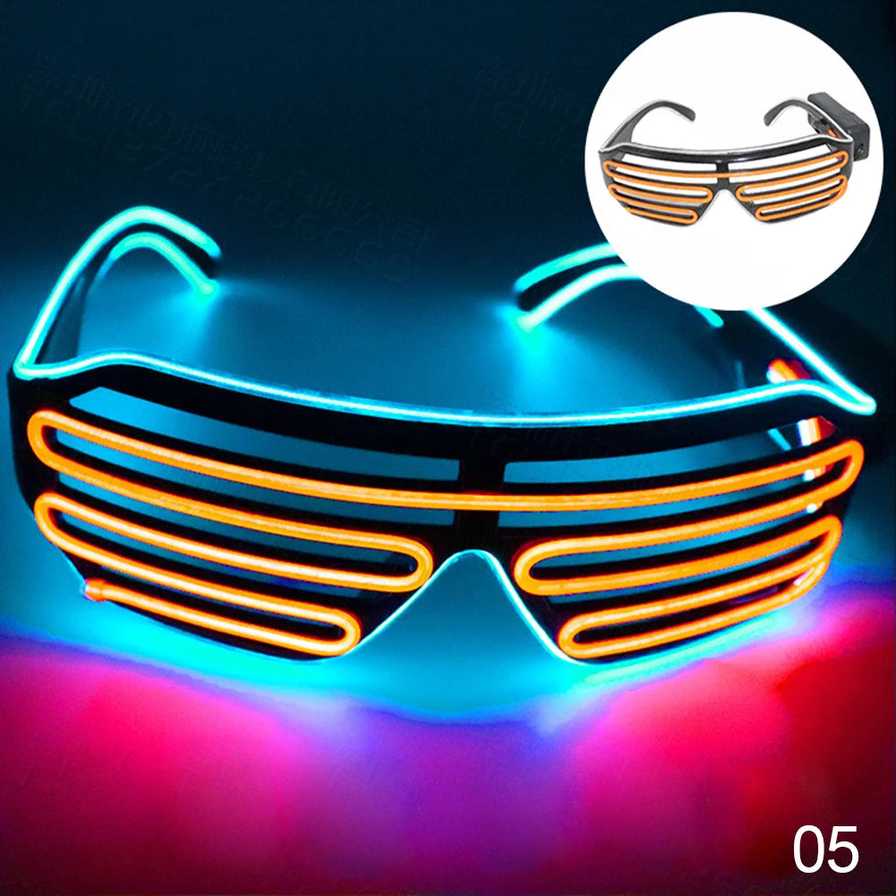 Glowing Glasses LED Gafas Luminous Bril Neon Christmas Glow Sunglasses Flashing Light Glass for Party Supplies Prop Costumes New HIP 05