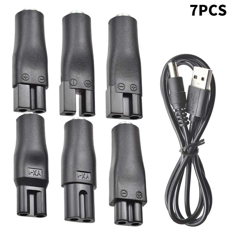 8-Pack 5V USB Replacement Charger Cable for Shavers & Clippers USB Charger Adapter HIP A2