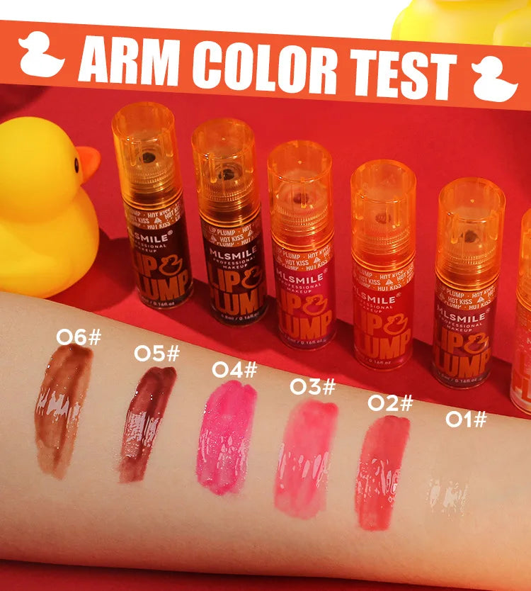 MLSMILE Duck Lip Plumping Oil Gloss – Hydrating Mirror Shine Lip Oil Gloss HIP