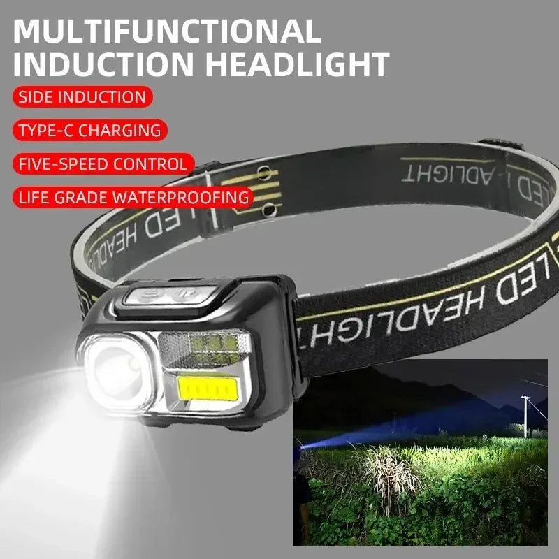 ESMARTER LED Headlamp USB Rechargeable – Motion Sensor LED Headlamp HIP