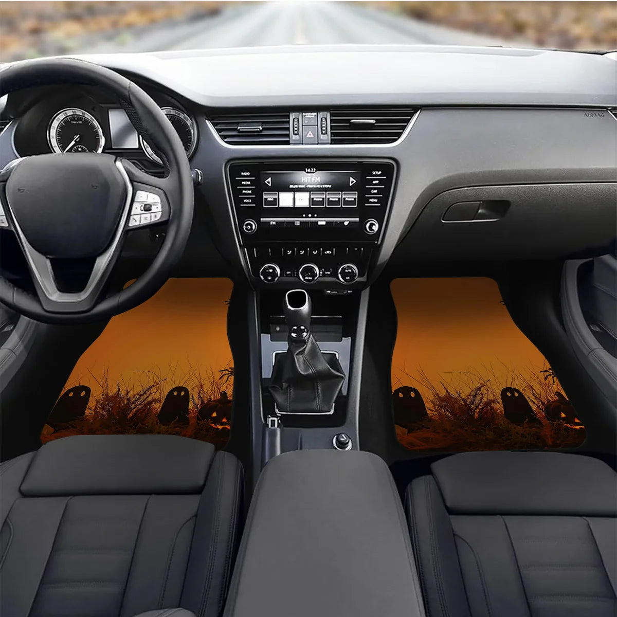4-Pc Halloween Pumpkin Spider Car Floor Mats – Waterproof Car Floor Mats HIP