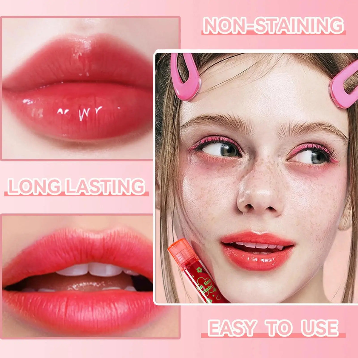 MLSMILE Roll-On Matte Lip Tint – Waterproof & Long-Lasting Roll-On Lip Tint Set HIP