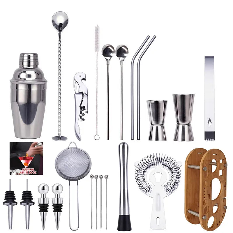 23-Piece Stainless Steel Cocktail Shaker & Bartender Kit Cocktail Shaker Set HIP