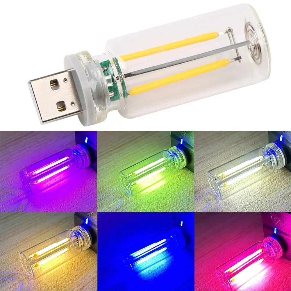 USB Touch Control LED Night Light Atmosphere Light Edison Bulb Incandescent Lamp LED Filament Light Bulb Bedroom Decoration DIY HIP