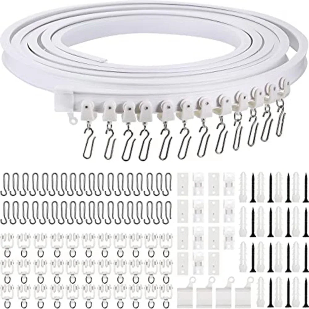 Bendable Curtain Track White – Nano Silent Plastic Rail System Curtain Track Rail HIP