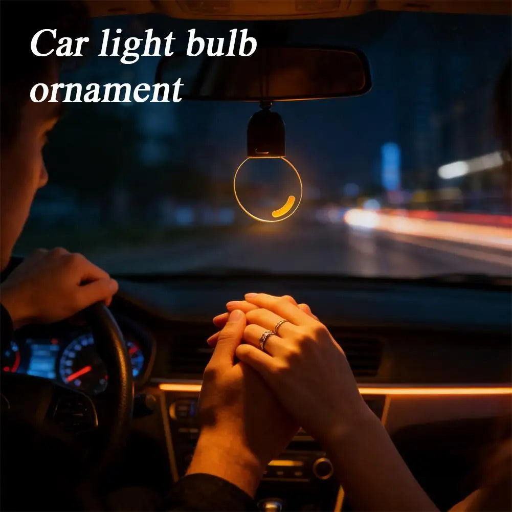 90mm Mini Bulb Car Pendant Hanging Ornament With Yellow Accent Small Clear Decorative Bulb For Car Rearview Mirror Interior HIP