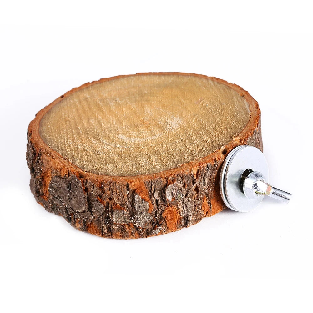 Parrot Pet Bird Cage Chew Toy Natural Wood Stand Platform for Parakeet Cockatiel Parrot Wood Round Stand Wooden HIP