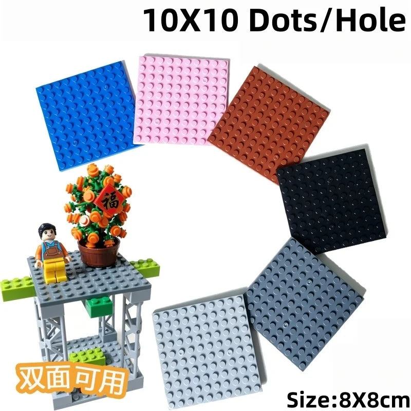 10x10 Dot DIY Building Block Base Plate 8x8cm – MOC Parts Building Block Base Plate HIP