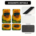 Set of 4 Sunflower Glasses Car Floor Mats for SUVs & Crossovers Car Floor Mats HIP black