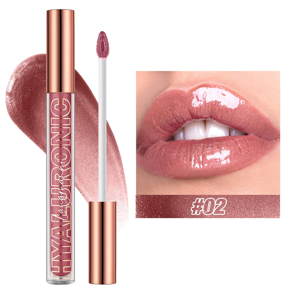 Hyaluronic Acid Glitter Lip Gloss – 8 Shades | Langmanni Glitter Lip Gloss HIP 02 3ml
