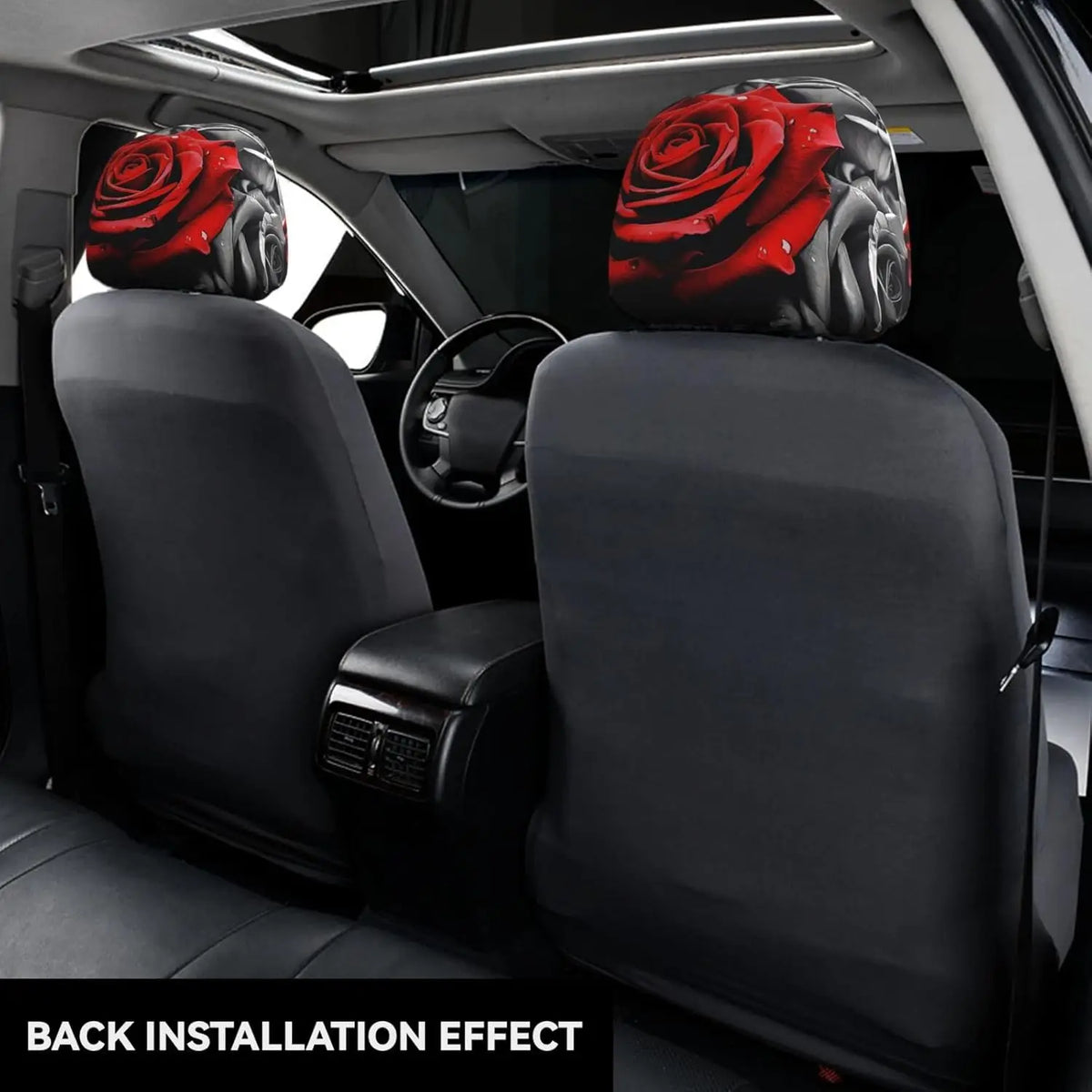 2-Pack Universal Car Headrest Covers – Black & White Protectors Car Headrest Cover HIP