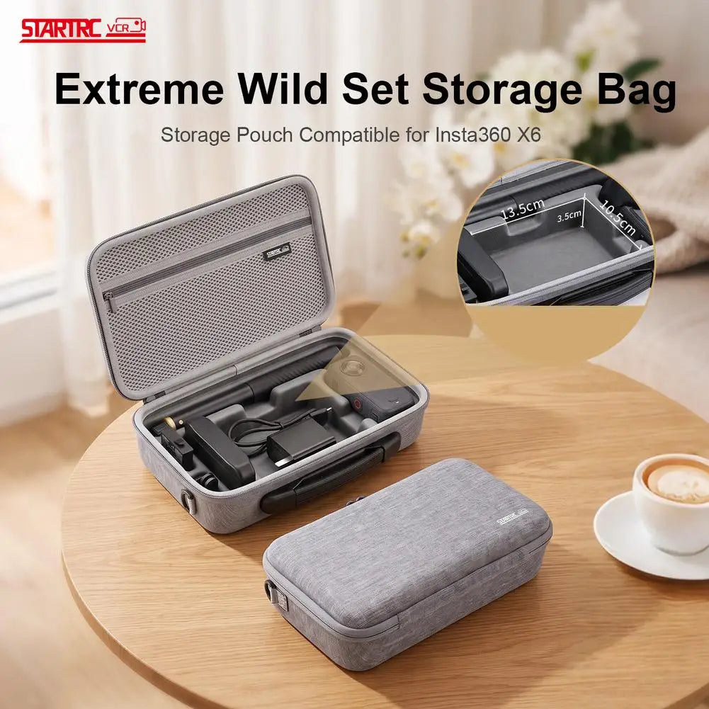 For Insta360 X6 Hard-Shell Storage Case Portable Shock-Absorbing Shoulder Bag for Insta360 X6 Accessory Travel Carrying Case HIP