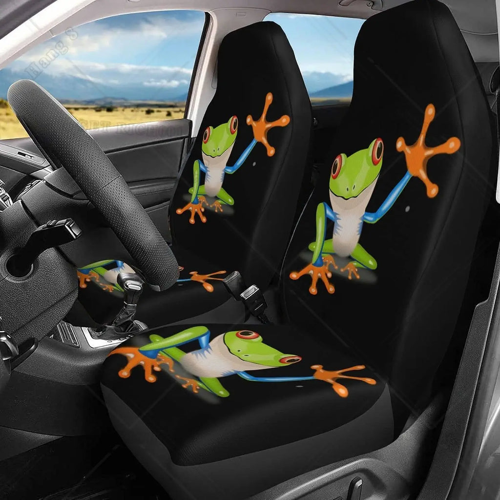 Cartoon Frog Car Seat Covers – Universal 2-Pc Front Set Car Seat Covers HIP