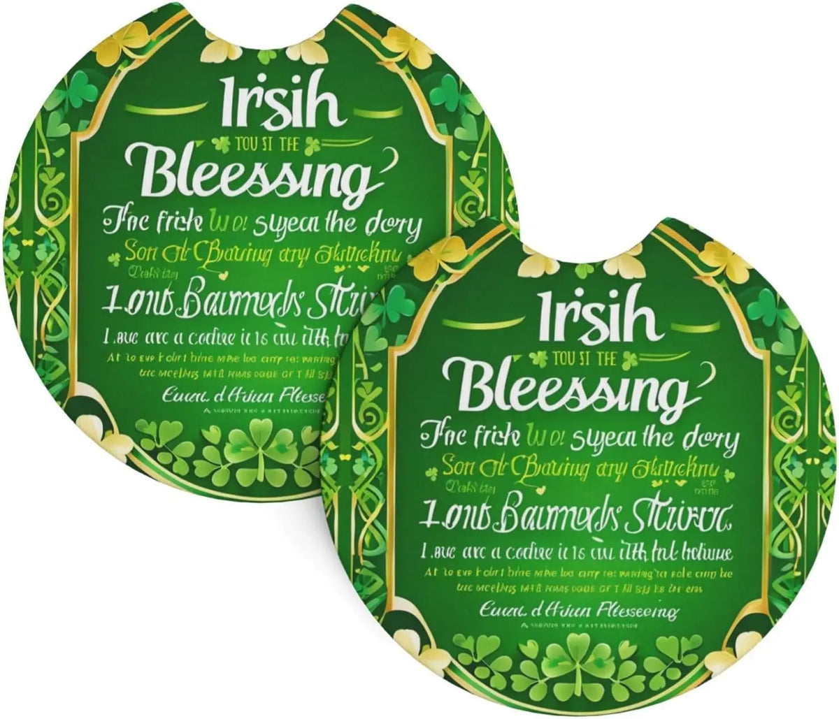 Irish Blessing St. Patrick's Day Car Cup Coasters – 2PCS Car Cup Coasters HIP 1 Other