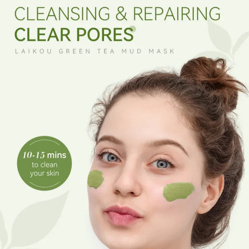 LAIKOU Green Tea Clay Mask 100g – Oil Control & Pore Care Clay Face Mask HIP