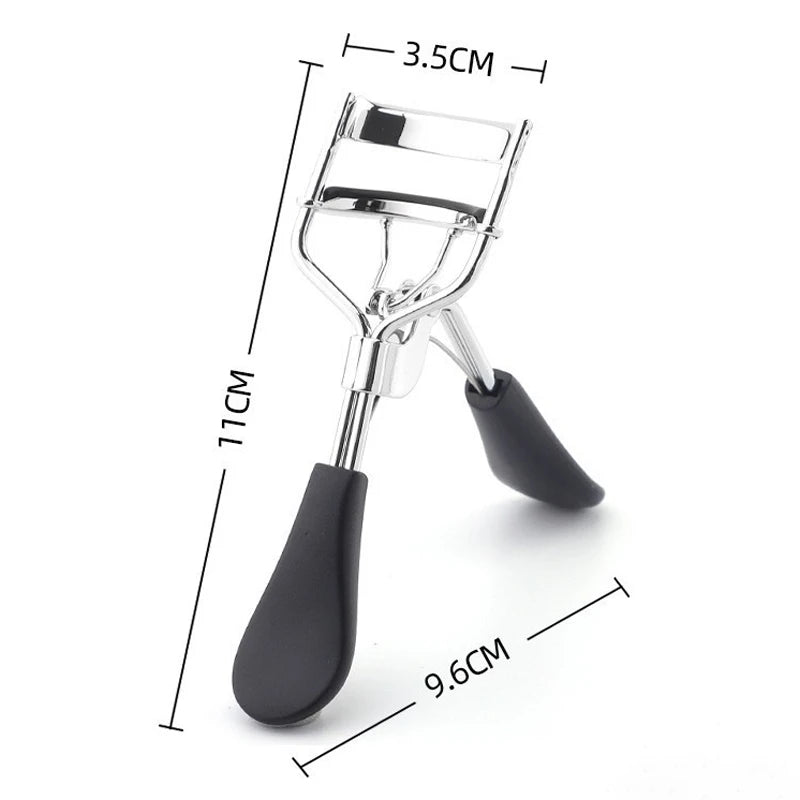 Eyelash Curler Eyelash Curler Tweezers Curved Handle Does Not Hurt Eyelashes Long-lasting Curling Eye Makeup Cosmetics Tools HIP Black-Silver
