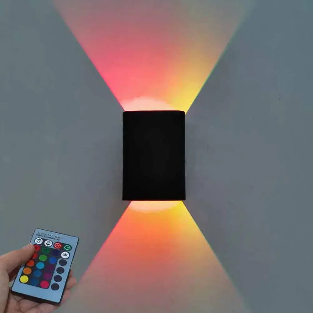 Dimmable Square Led Wall Lights Aisle Corridor Multicolor Up Down Lamps With Remote Control For Bedside Bedroom Home Decoration HIP