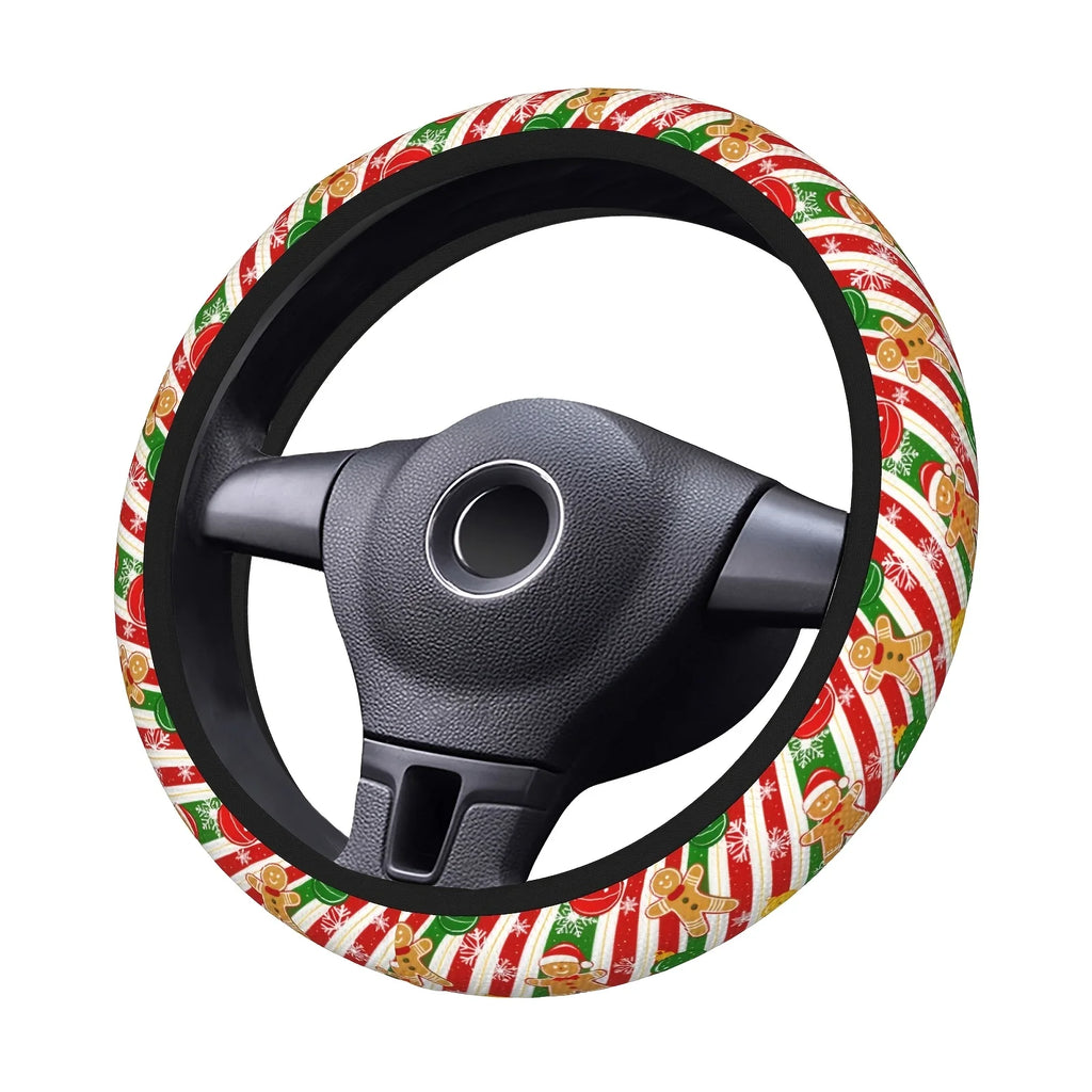 Christmas Gingerbread Steering Wheel Cover – 15-Inch Fit Steering Wheel Cover HIP