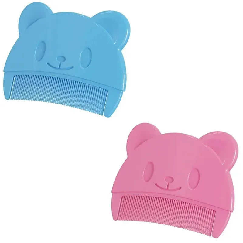 Bear-Shape Baby Comb – Newborn Cradle Cap & Bath Hair Care Baby Hair Comb HIP C68-A-1Blue 1Pink