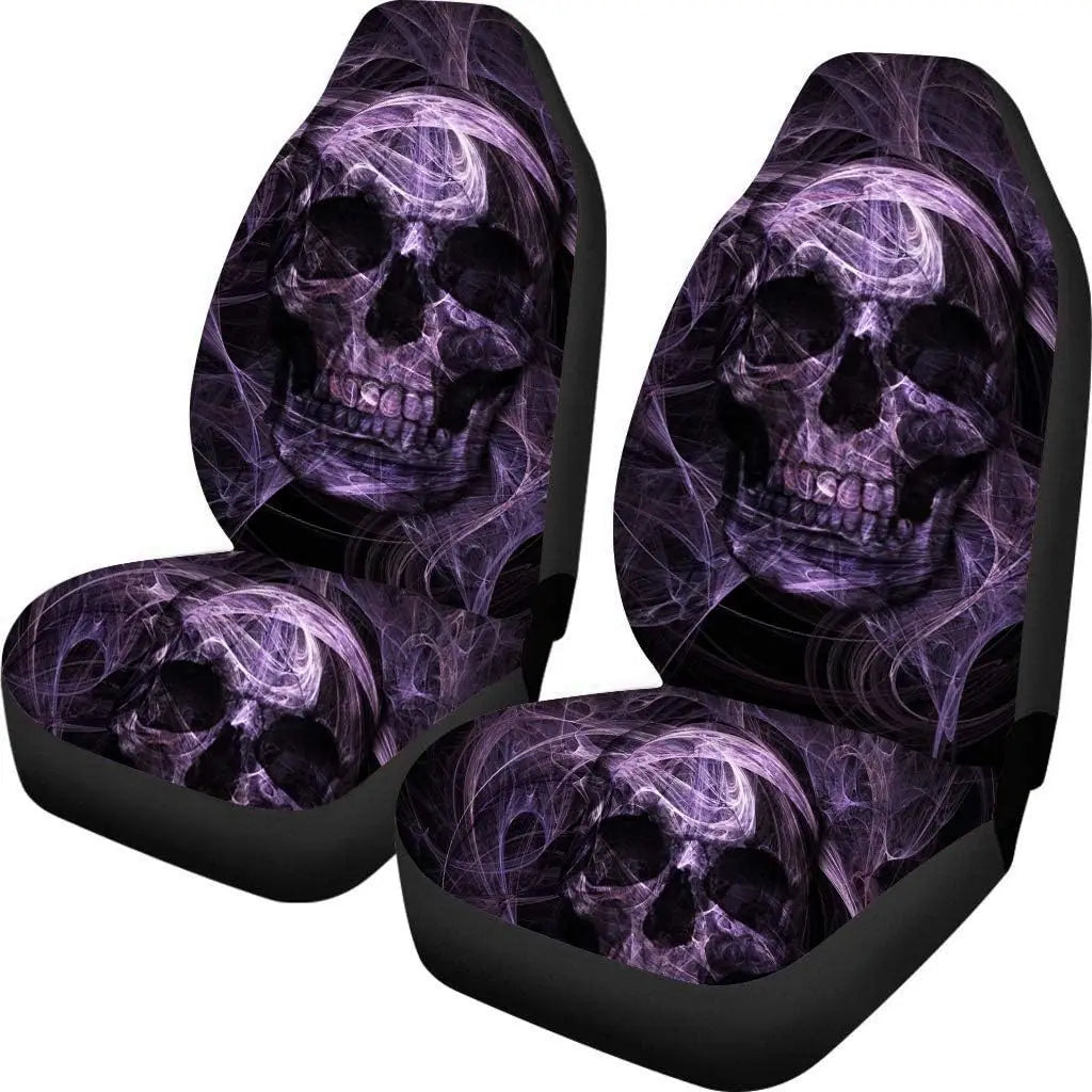 Sugar Skulls Purple Car Seat Covers Pack of 2 – Universal Fit Car Seat Covers HIP 6
