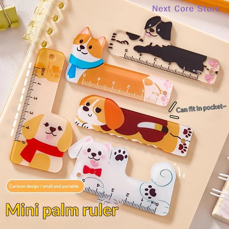 5-Piece Cartoon Animal Mini Ruler Set – Portable Bookmark Rulers Mini Ruler Set HIP