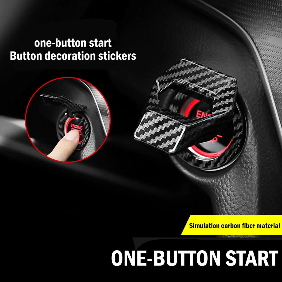 Car Engine Start Stop Switch Button Cover Decorative Auto Accessories Push Button Sticky Cover Car Interior Car-Styling HIP