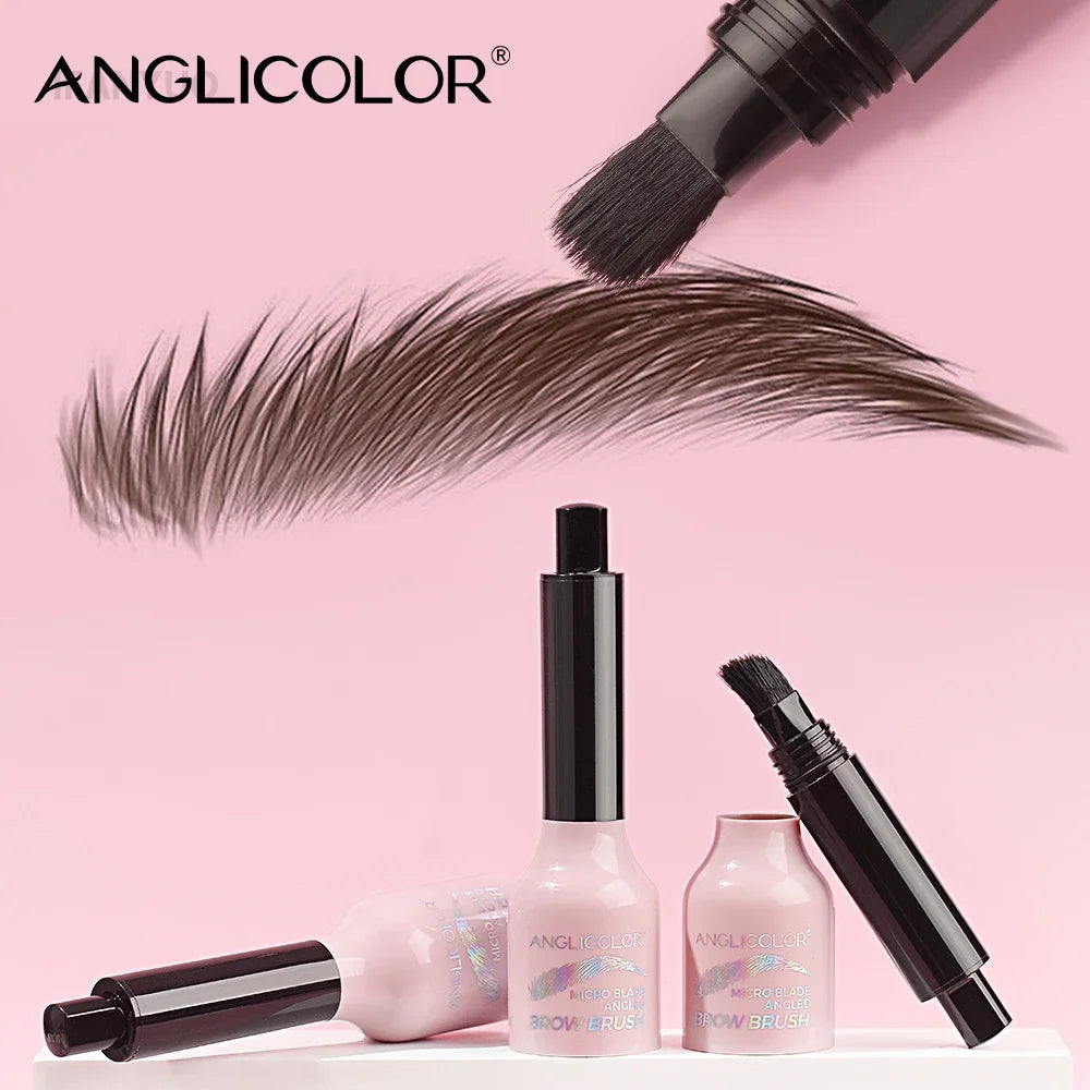 Wild Eyebrow Pencil Square Angled Brush Velvet 3D Brow Dye Cream Hairline Anti-smudge Waterproof Multifunction Eyebrow Tint Pen HIP