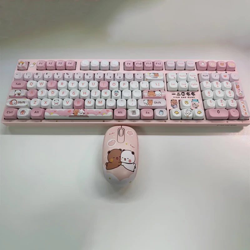Panda Bubu & Dudu Cartoon Keyboard & Mouse Set | Cute Gift Cartoon Keyboard Mouse Set HIP