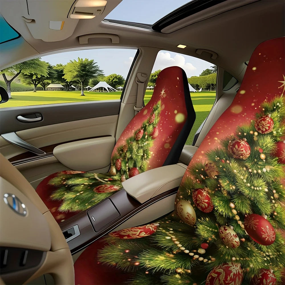 Christmas Tree Car Seat Covers – Universal Front Seat Fit Car Seat Cover HIP