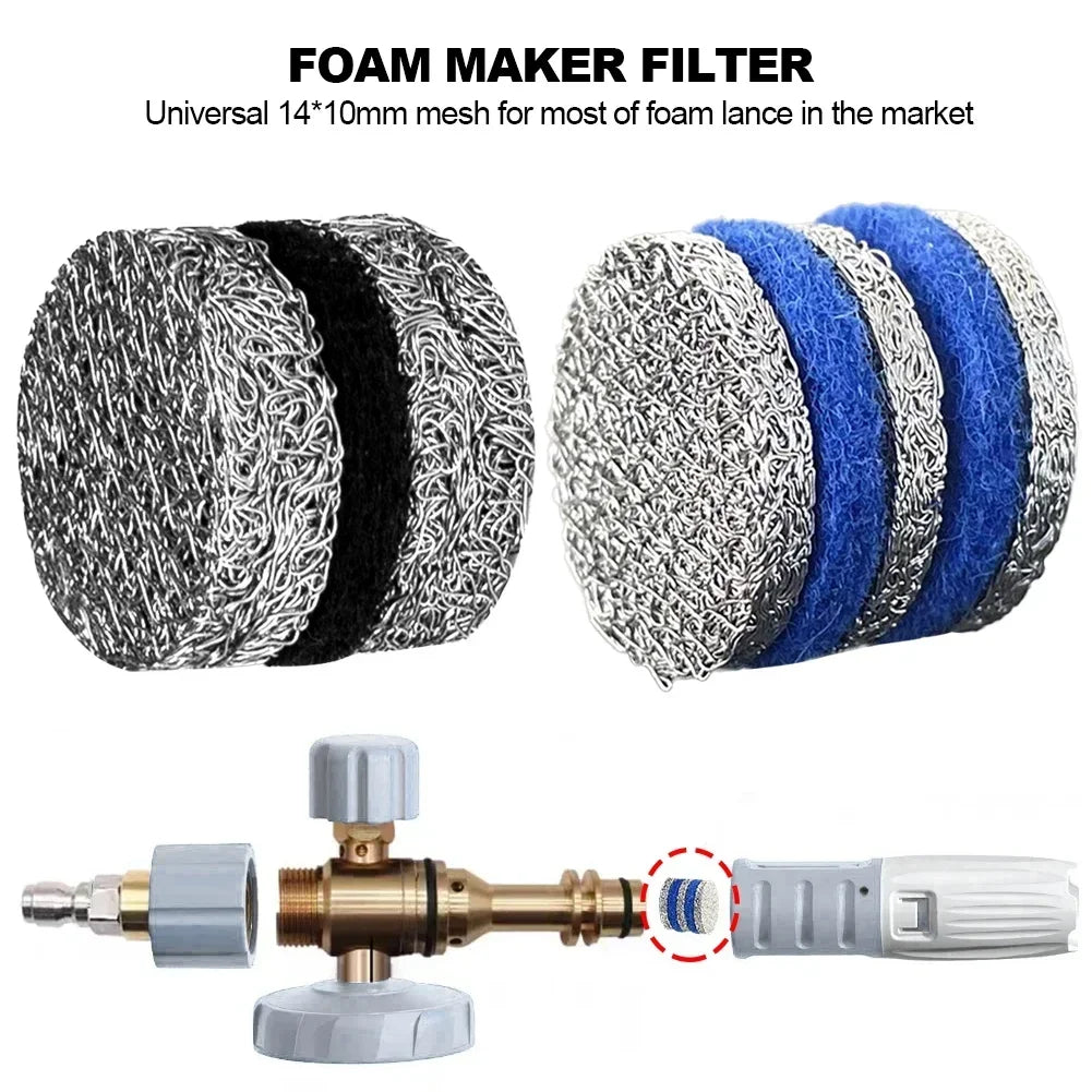 3/5 Layers Foam Cannon Orifice Nozzle Tips and Foam Maker Mesh Filter for High Pressure Washer Snow Foam Lance Parts 3000 PSI HIP