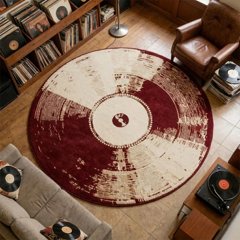 Round Vintage Distressed Rug – Non-Slip, Machine Washable Round Area Rug HIP