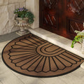Boho Half Round Doormat – Non-Slip Floral Washable Mat Entrance Door Mat HIP 1 40x60cm-Felt