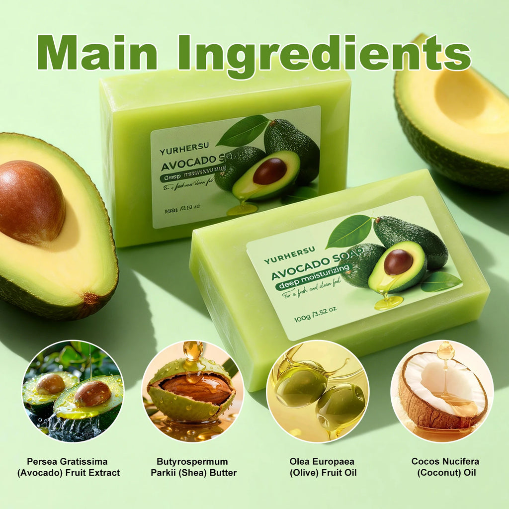 Organic Avocado Extract Soap – Hydrating & Brightening Bar Handmade Soap Bar HIP