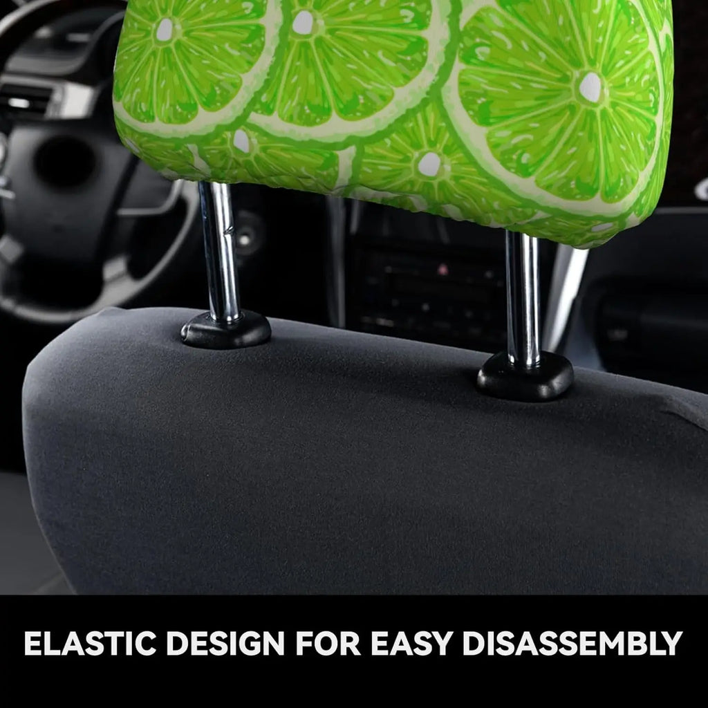 Lime Green Car Headrest Covers – Universal Fit, 2 Pack Car Headrest Covers HIP