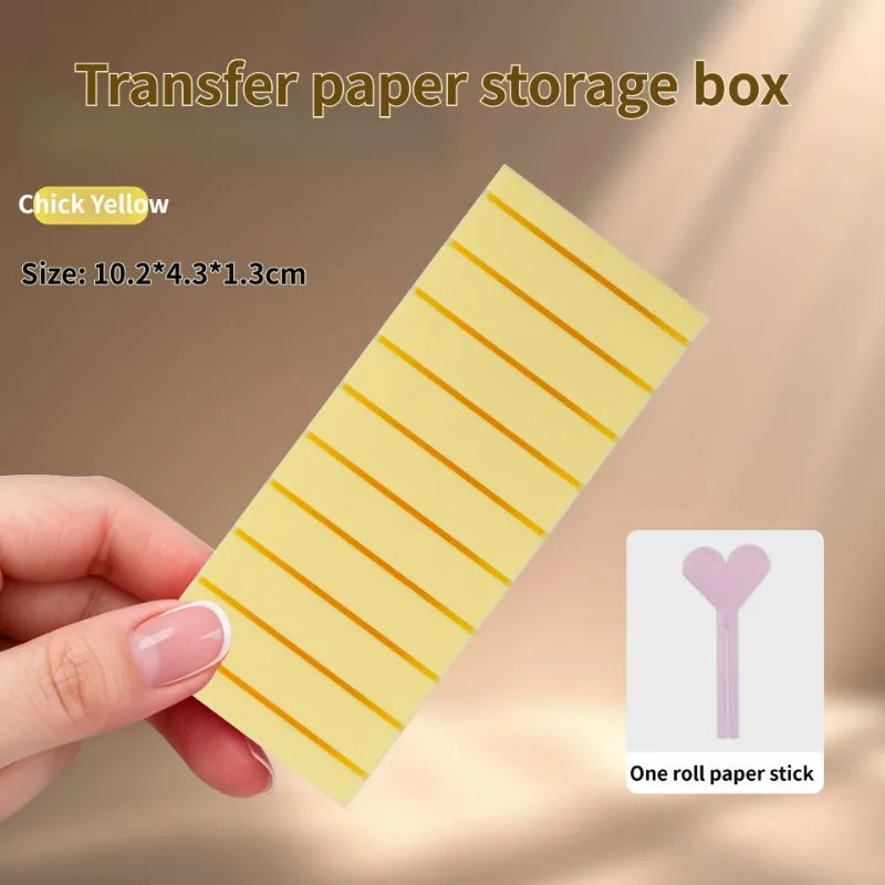 Nail Transfer Foil Storage Box With a Foil Roll Stick 10 Compartments Nail Art Organizer Case Sticker Paper Decoration Manicure HIP Chick Yellow