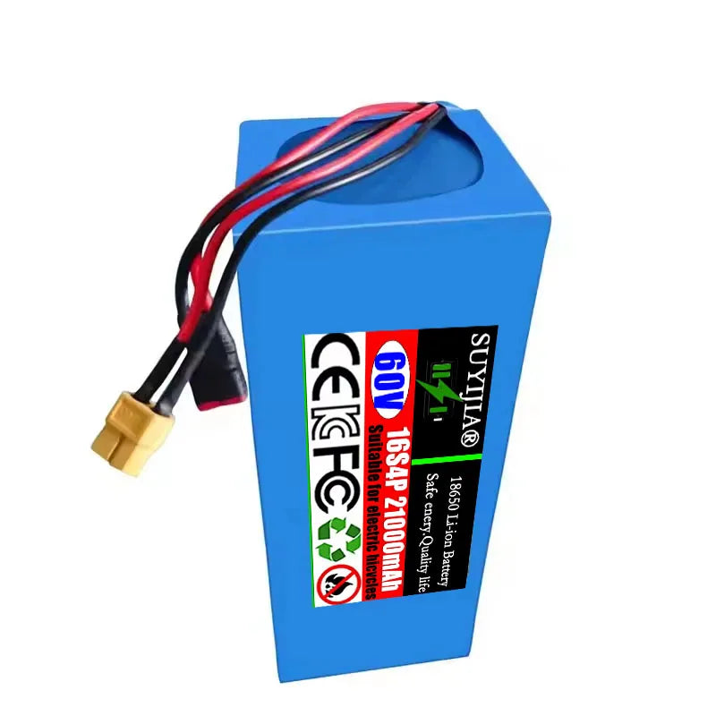60V 21Ah 18650 16S4P Lithium Battery Pack with BMS | 1800W Lithium Battery Pack HIP