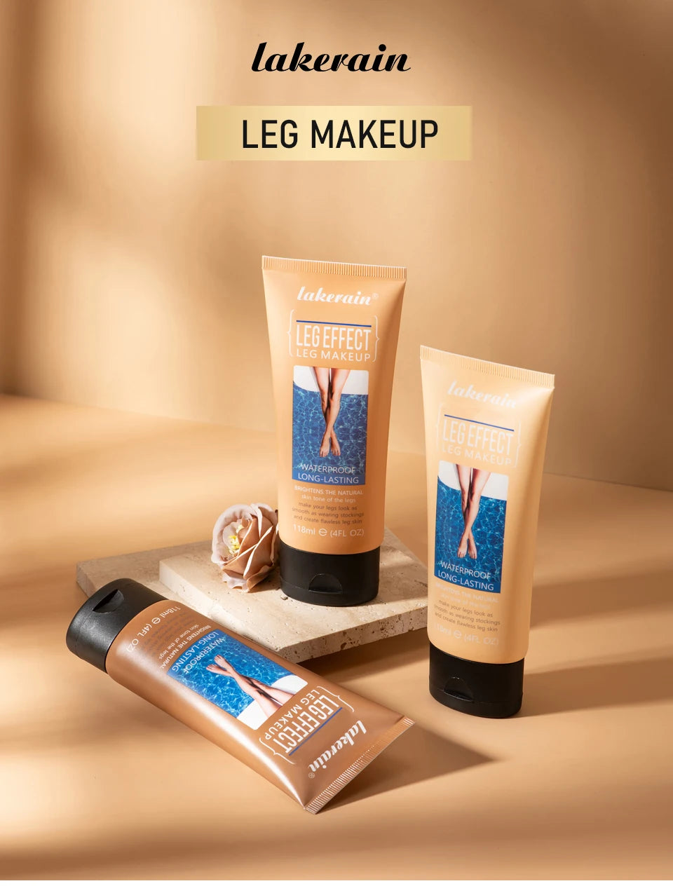 116ml Medium Bronze Body Tanning Cream Leg Makeup Foundation With Brush Waterproof Long Lasting Even Skin Tone Body Makeup HIP