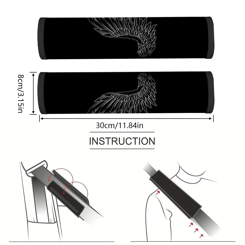 2-Pack Wing Car Seat Belt Covers – Universal Stylish Fit Seat Belt Cover HIP