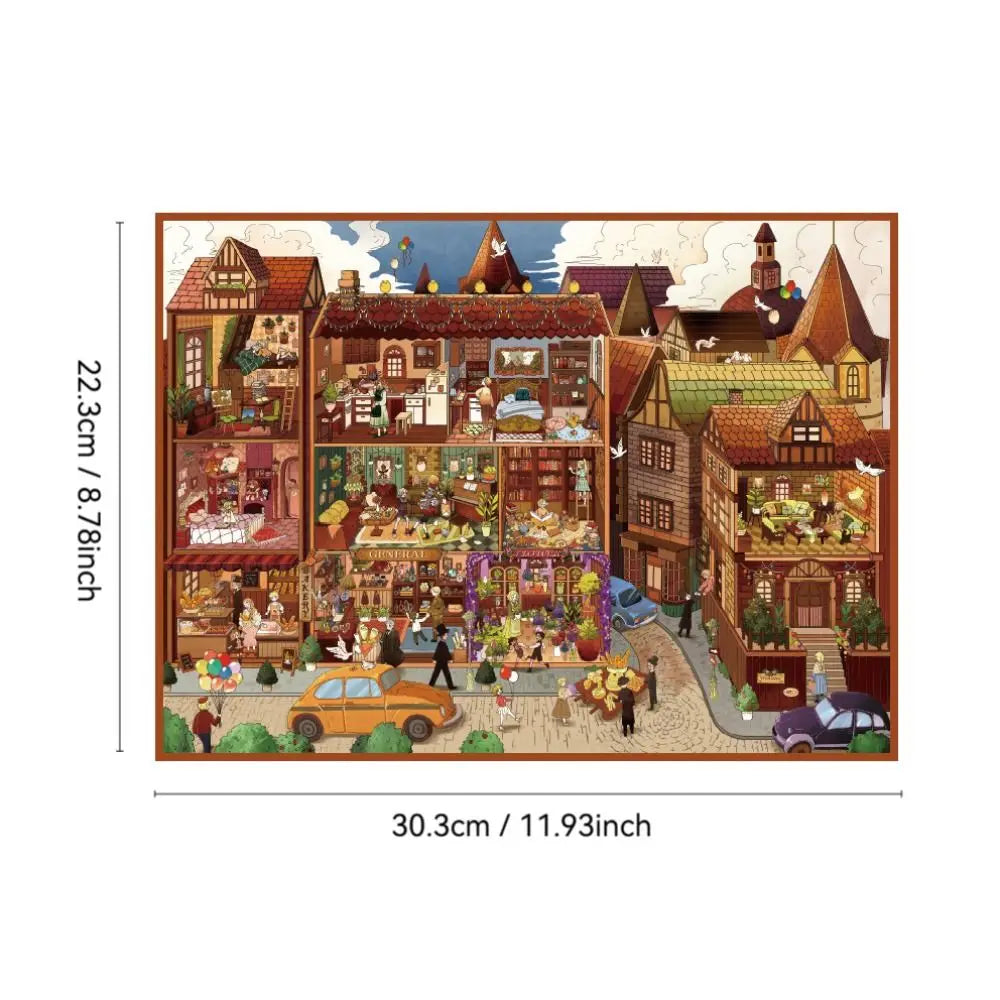 British Town Miniature Scene Sticker Book – 200+ PET Stickers Craft Sticker Book HIP