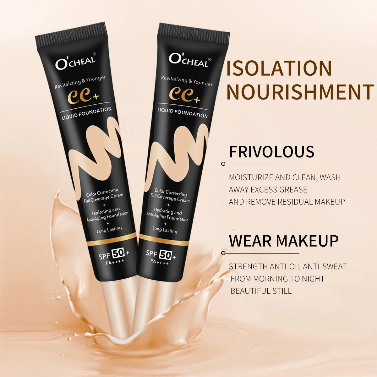 BB Cream SPF50 PA++++ Foundation Primer – Waterproof, Brightening BB Cream Foundation HIP
