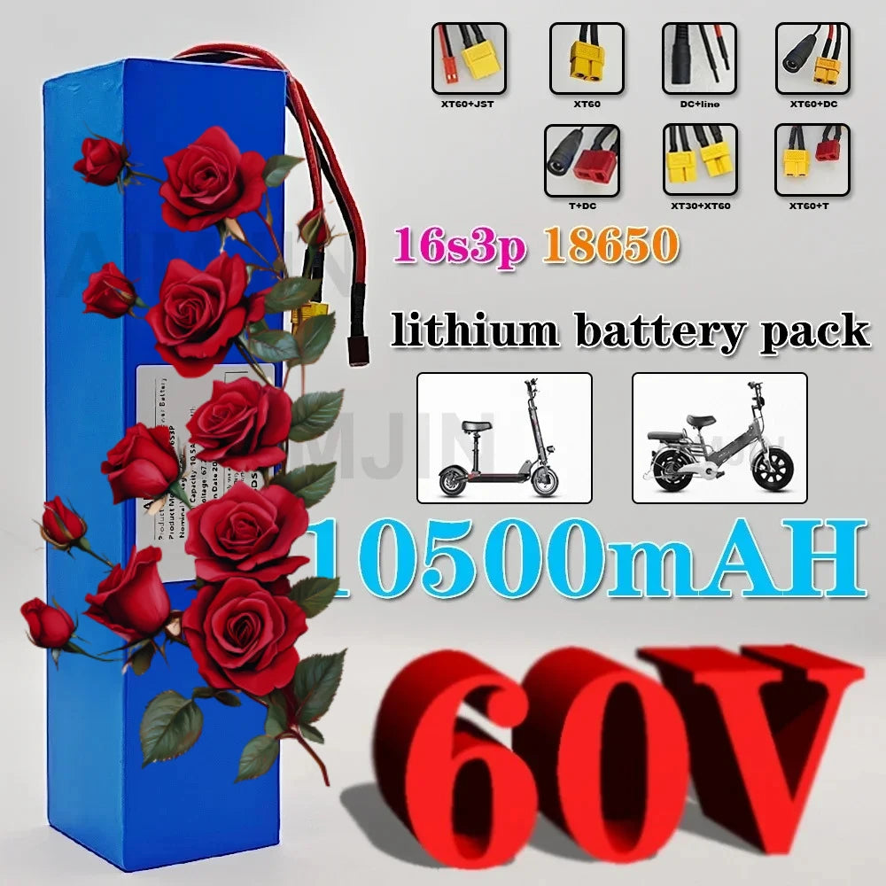 60V 10500mAh 16S3P Lithium Battery Pack with BMS | Aimjin Lithium Battery Pack HIP