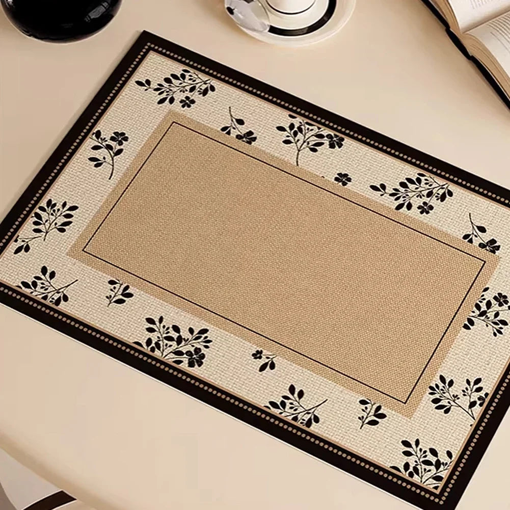 Waterproof Oil-proof Heat Proof PVC Table Mat French Retro Style Placemat For Restaurant Home Decoration HIP
