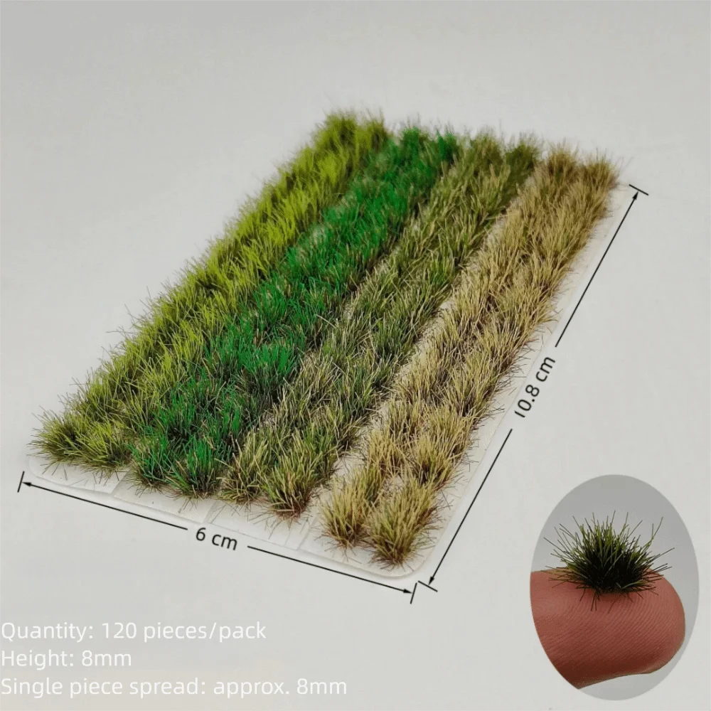 120Pcs Self-Adhesive Grass Tufts 8mm – Miniature Scenery Miniature Scenery Tufts HIP Mixed