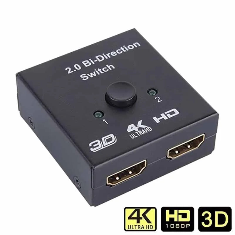 4K HDMI Bidirectional Switch Splitter 2-In-1-Out Adapter HDMI Switch Splitter HIP