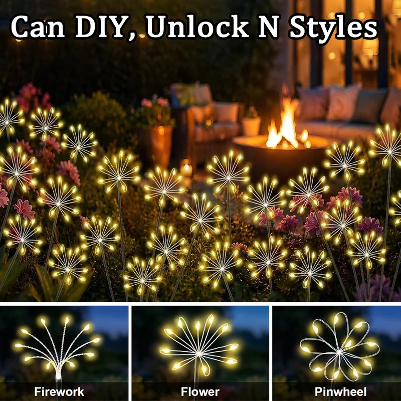 Solar Firework Fairy Lights – 60 LED IP65 Waterproof Garden Solar Garden Lights HIP
