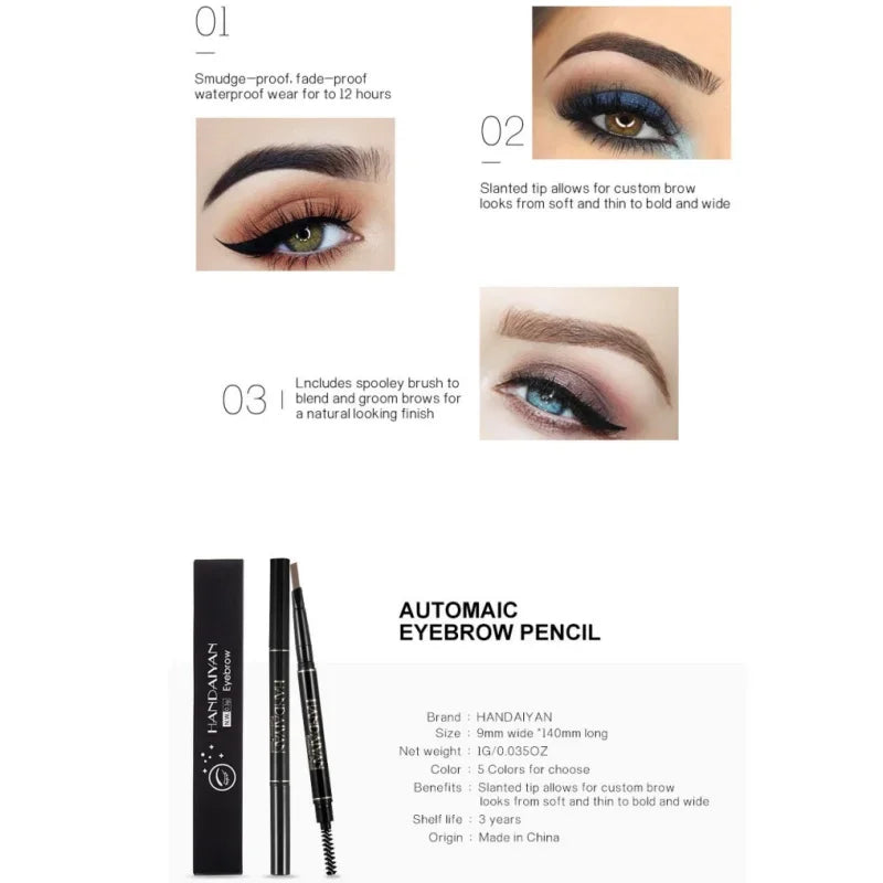 Handaiyan Double-Head Automatic Eyebrow Pencil – 5 Shades Eyebrow Pencil HIP