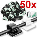 Self-Adhesive Cable Organizer Clips – Wall Mount Wire Holder Cable Management Clips HIP Transparent 20PCS