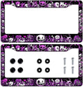 2PCS Kawaii Demon License Plate Frames – Purple Monster Doodle License Plate Frame HIP 1