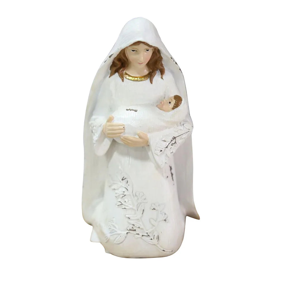 Christmas Nativity Figures Ornaments Resin Craft Traditional Nativity Scene Figures Resin Figures Statue Christ Birth of Jesus O HIP B