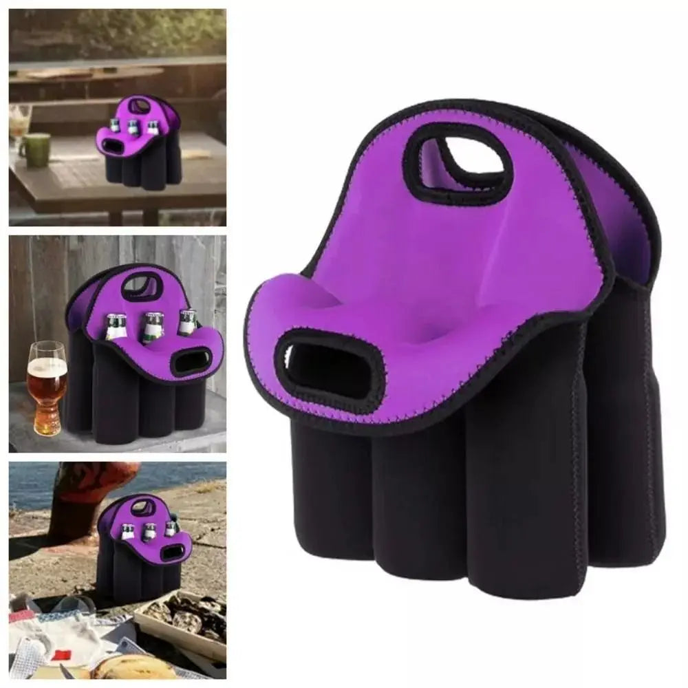 Insulated 6-Bottle Neoprene Carrier Tote Bag with Handle Insulated Bottle Carrier HIP